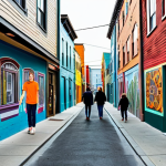 Revitalized Alleyway**

"A charming alleyway transformed into a vibrant community space, fully clothed pedestrians strolling past colorful murals and quaint shops with restored vintage signage, safe for work, appropriate content, fully clothed, professional photography, perfect anatomy, correct proportions, well-formed hands, natural body proportions, modest environment, family-friendly."

**